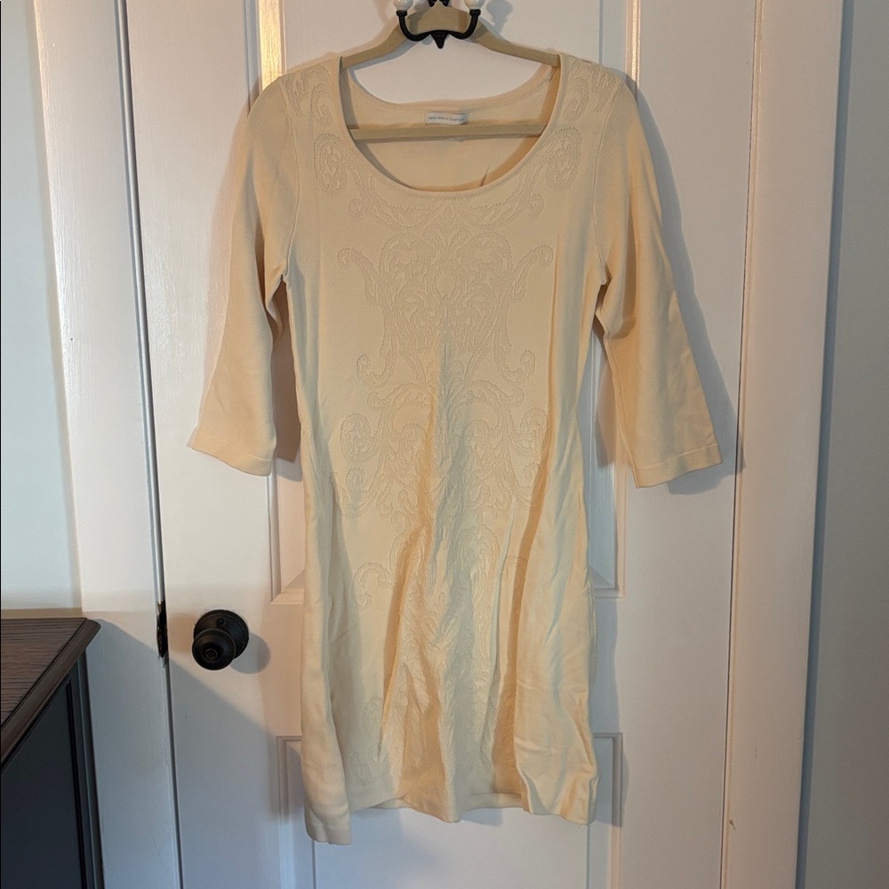 NY&Co. Cream Textured Dress